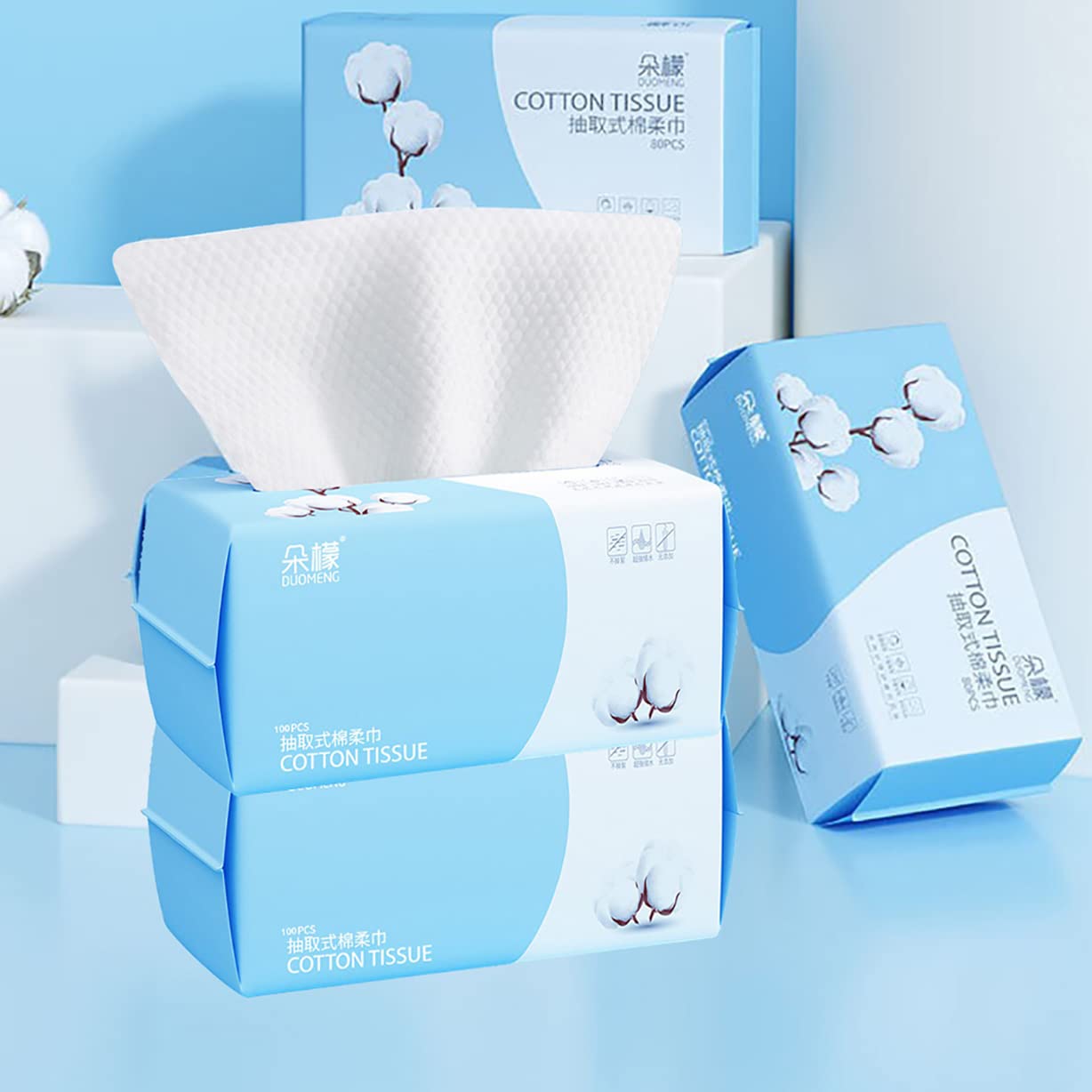 Buy now Cotton Facial Dry Wipes, 100 Count, Deeply Cleansing Disposable Face Towel Wash Cloth, Multi-Purpose for Skin Care, Make-up and Face Wipes, Facial Cleansing 100 Count (Pack of 4) at indiglob india