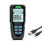 Buy now Pinless Moisture Meter for Wood Concrete – Digital Moisture Tester with 3-Color LCD Display, Audible Alarm & HOLD Function – Ideal for Firewood, Lumber, Home Inspections (Green) Black at indiglob india