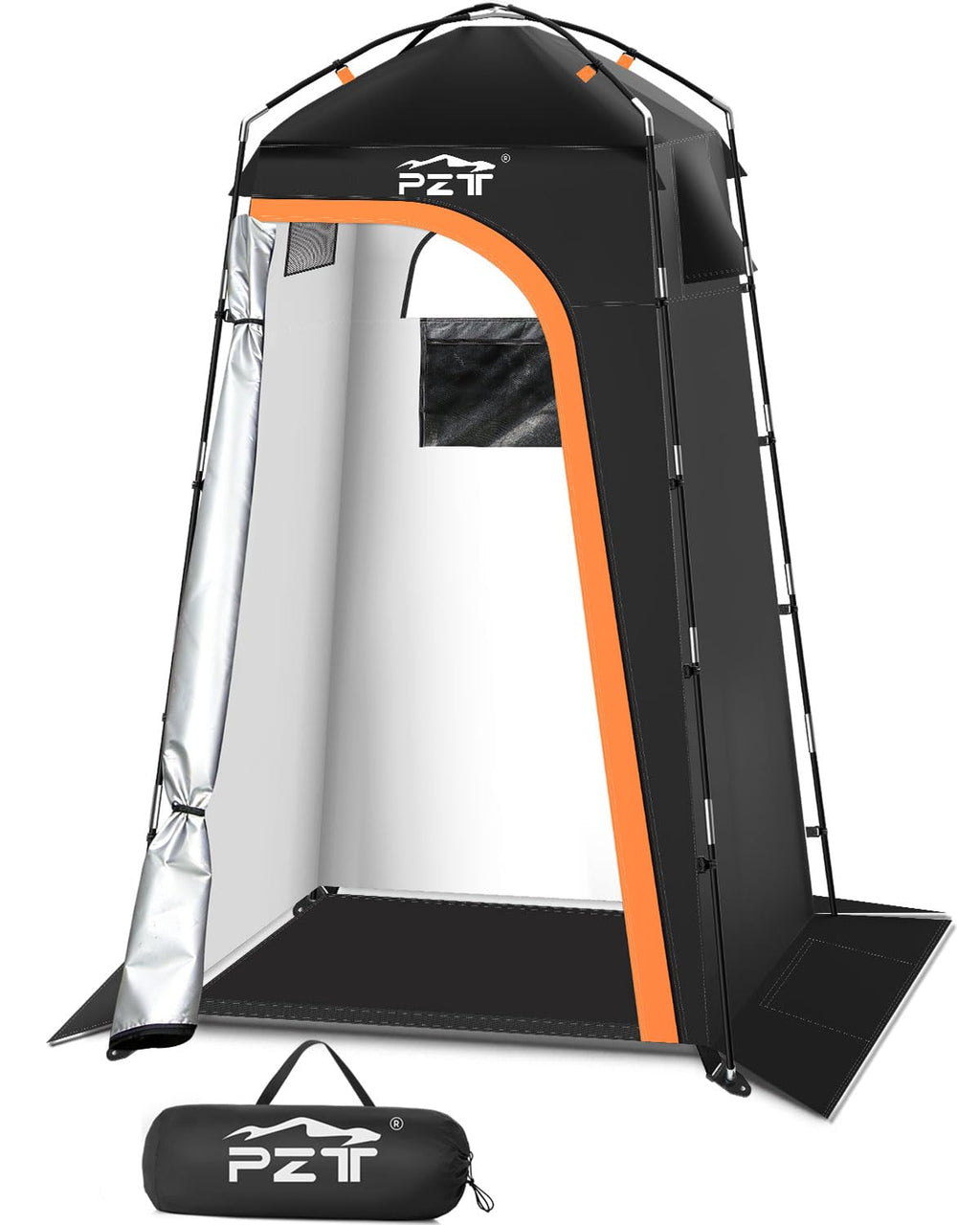 Large Shower Tent, Portable Privacy Tent with Mesh Floor & Carrying Bag