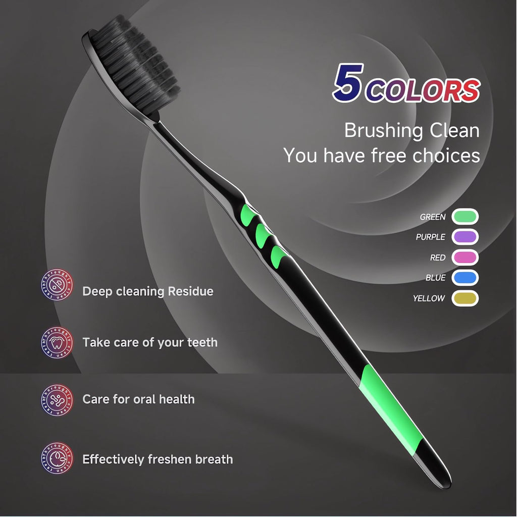 50 PCS Individually Wrapped Bulk Toothbrush Pack, Disposable Soft Bristle for Adult or Kid, Ergonomic Handle, Perfect for Travel, Hotel, Donation