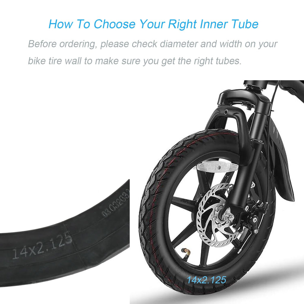 Loxan 2 Pack 14x2.125 Bike Inner Tubes for 14 Inch Electric Scooters
