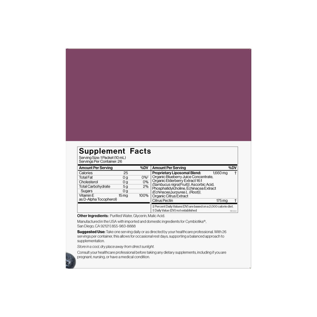 CYMBIOTIKA Liposomal Elderberry with Vitamin E for Immune Support