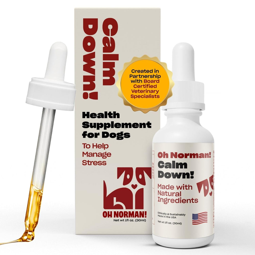 Oh Norman! Calm Down Dog Calming Aid, Chamomile & Melatonin, 1 fl oz