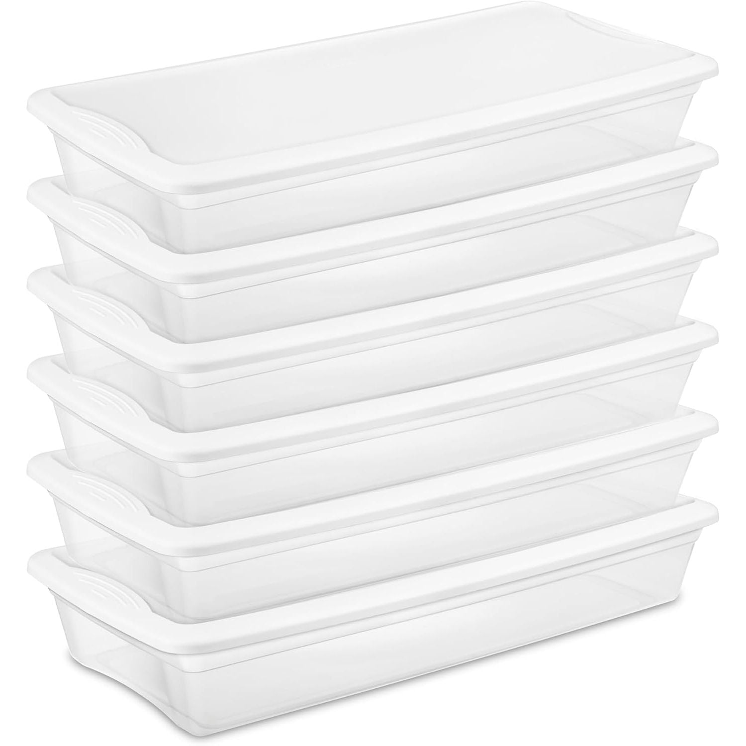 Buy now Sterilite 24-Pack 6 Quart Storage Box, Stackable Clear Plastic Bins with Snap-On Lids - Heavy-Duty Organizing Containers for Closet, Bathroom, and Office 41 Quart 6-Pack at indiglob india