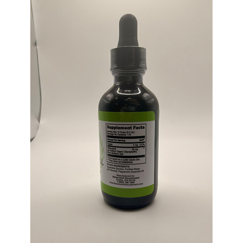 Benevolent Nourishment Chlorophyll Supplement, Detox & Immune Support, Internal Deodorizer, Liquid Drops | Highly Absorbable Supplement for Energy Support, Immune Wellness, Natural Cleansing, 4 Month Supply