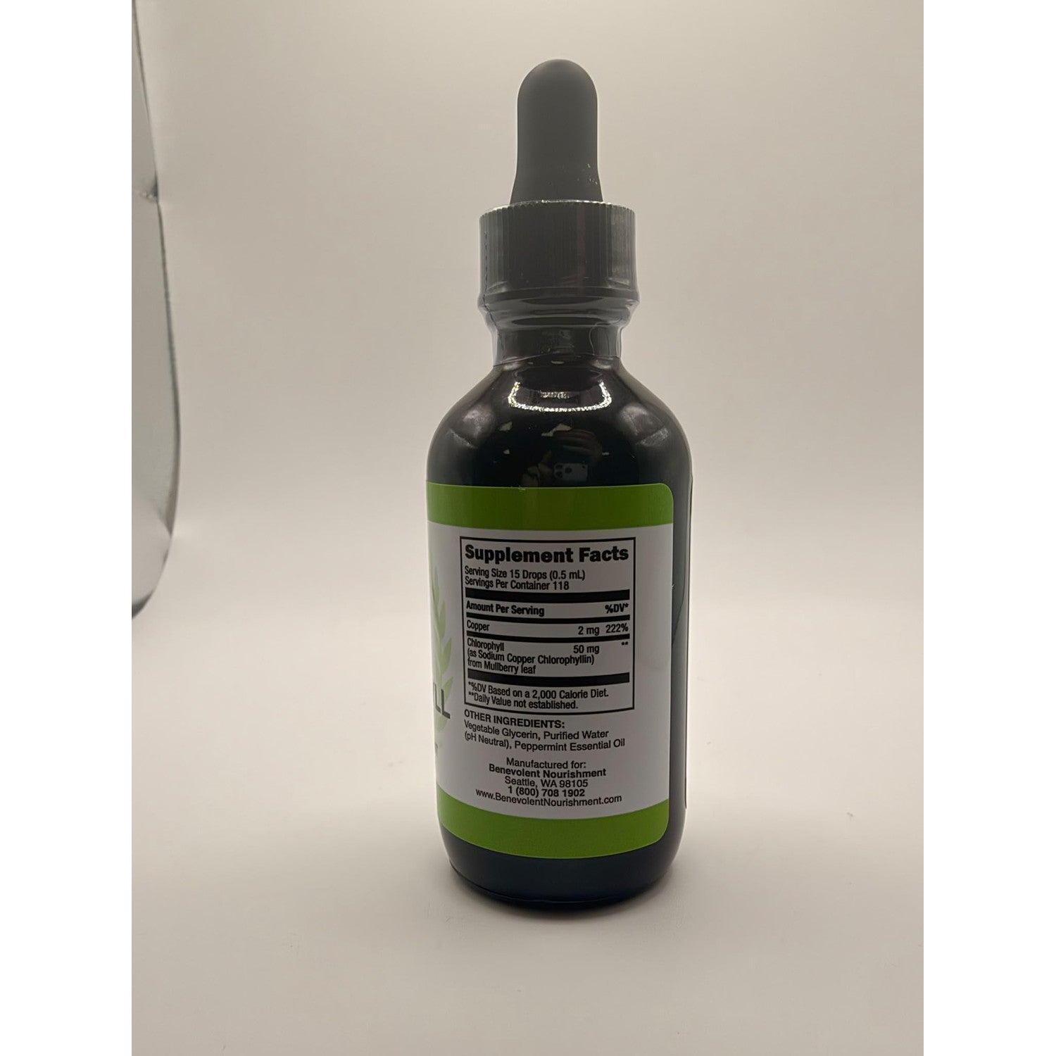 Benevolent Nourishment Chlorophyll Supplement, Detox & Immune Support, Internal Deodorizer, Liquid Drops | Highly Absorbable Supplement for Energy Support, Immune Wellness, Natural Cleansing, 4 Month Supply