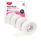 HeatnBond Iron On Hemming Tape - No Sew Hemming Tape for Pants, Dresses, and Curtains - Fabric Tape for Hemming - Heat and Bond Tape - Made in USA - 4 Rolls (3/4 Inch x 8 Yards Each), 32 Yards, White