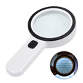 Handheld Magnifying Glass with Light Double-Layer Glass Lens for Reading