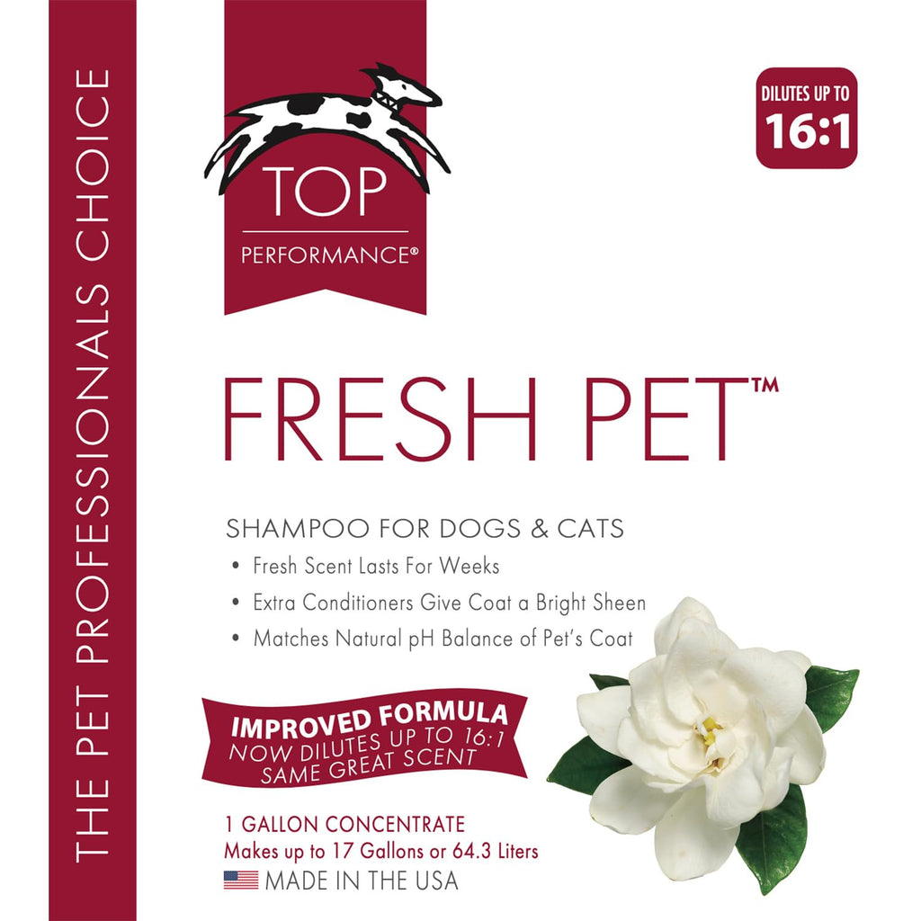 Top Performance Fresh Pet Shampoo, 1-Gallon,Black
