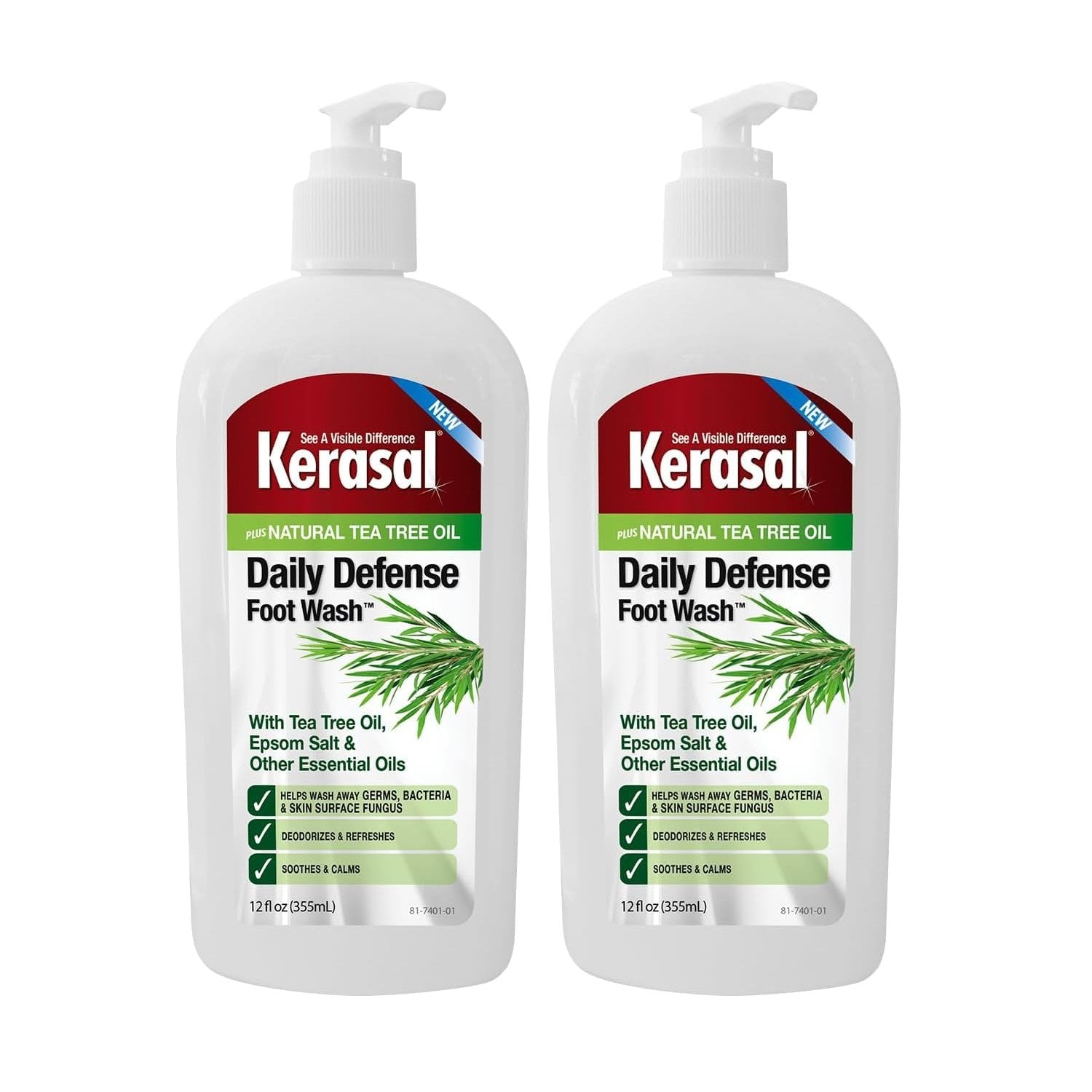 Kerasal Daily Defense Foot Wash, Cleanser, 12 oz | Daily foot cleanser with tea tree oil washes away odor and impurities to help feet feel clean and refreshed.