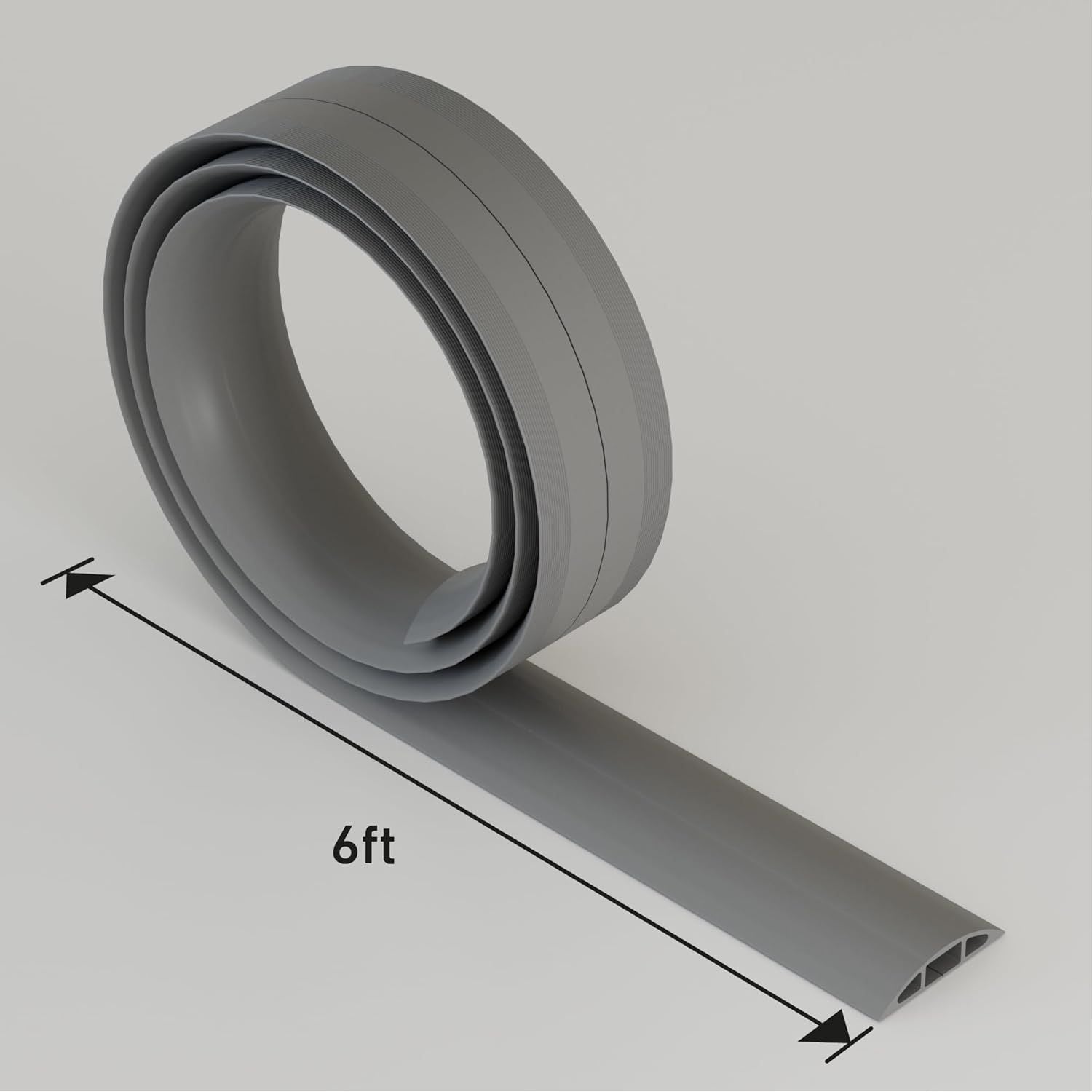 Buy now D-Line 6ft Floor Cord Cover, Cable Channel, Protect Cords, Prevent Trips - 0.63" W x 0.31" H - Gray at indiglob india