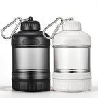 2 Pcs Protein Powder Container to Go, Portable Protein Powder Dispenser with 2 Stackable, Suit for Workout, Fitness, Travel（Black & White）
