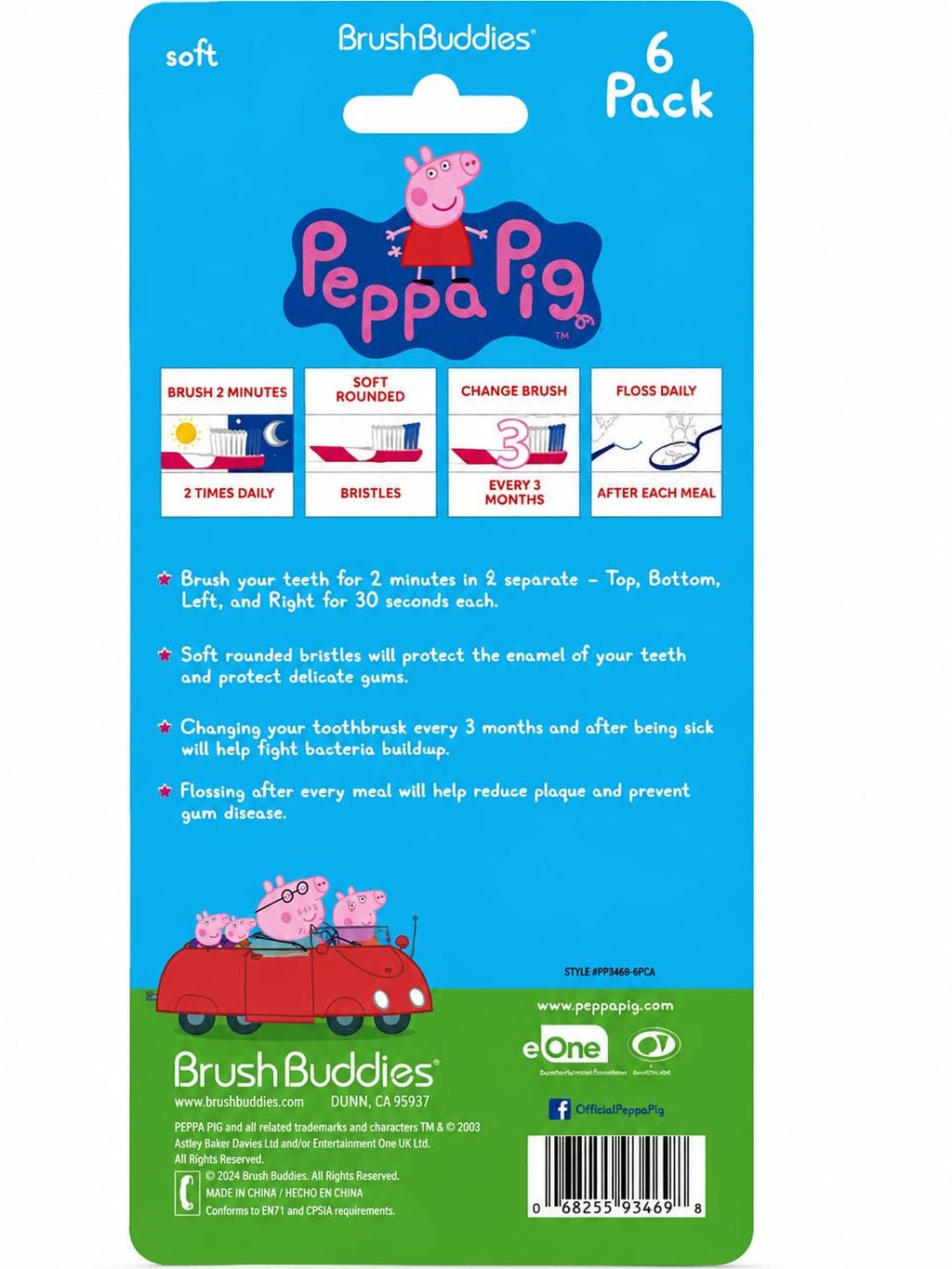 Peppa Pig Toothbrush 6 Pack