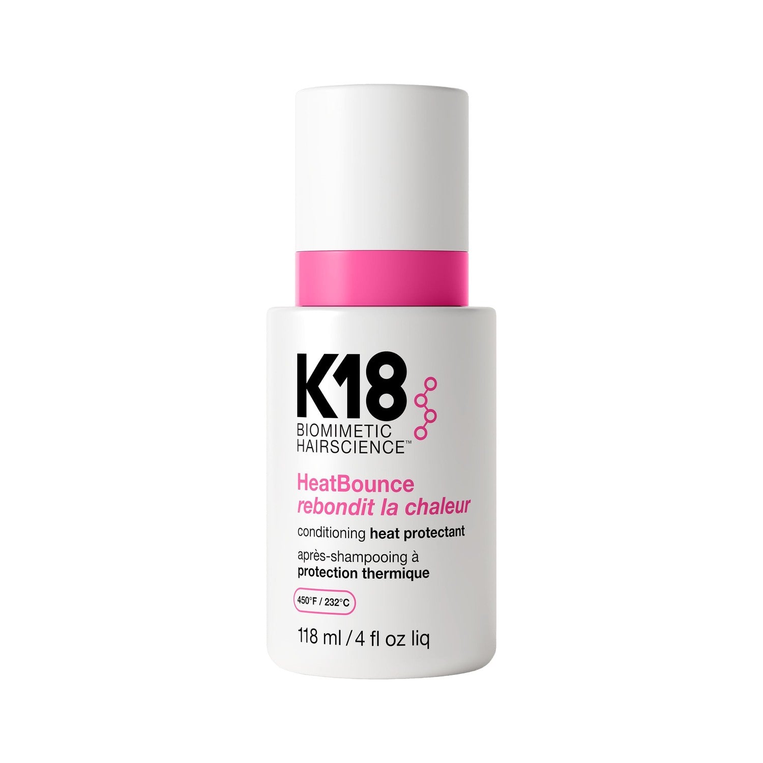 K18 HeatBounce Conditioning Heat Protectant Spray, Lightweight Leave-In Conditioner + 450℉ (232°C) Inside-Out Heat Protection, Soften, Smooth + Detangle All Hair Types