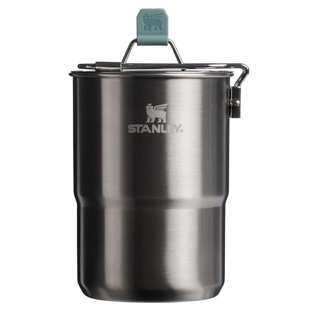 Stanley Wildfare Go 4-Piece Stainless Steel Two Cup Cook Set | 32 oz Pot and Lid with Fold & Lock Handle | 2 Stacking Cups | Camping Essentials for Your Camp Kitchen | BPA-Free | Shale + Charcoal