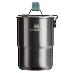 Stanley Wildfare Go 4-Piece Stainless Steel Two Cup Cook Set | 32 oz Pot and Lid with Fold & Lock Handle | 2 Stacking Cups | Camping Essentials for Your Camp Kitchen | BPA-Free | Shale + Charcoal