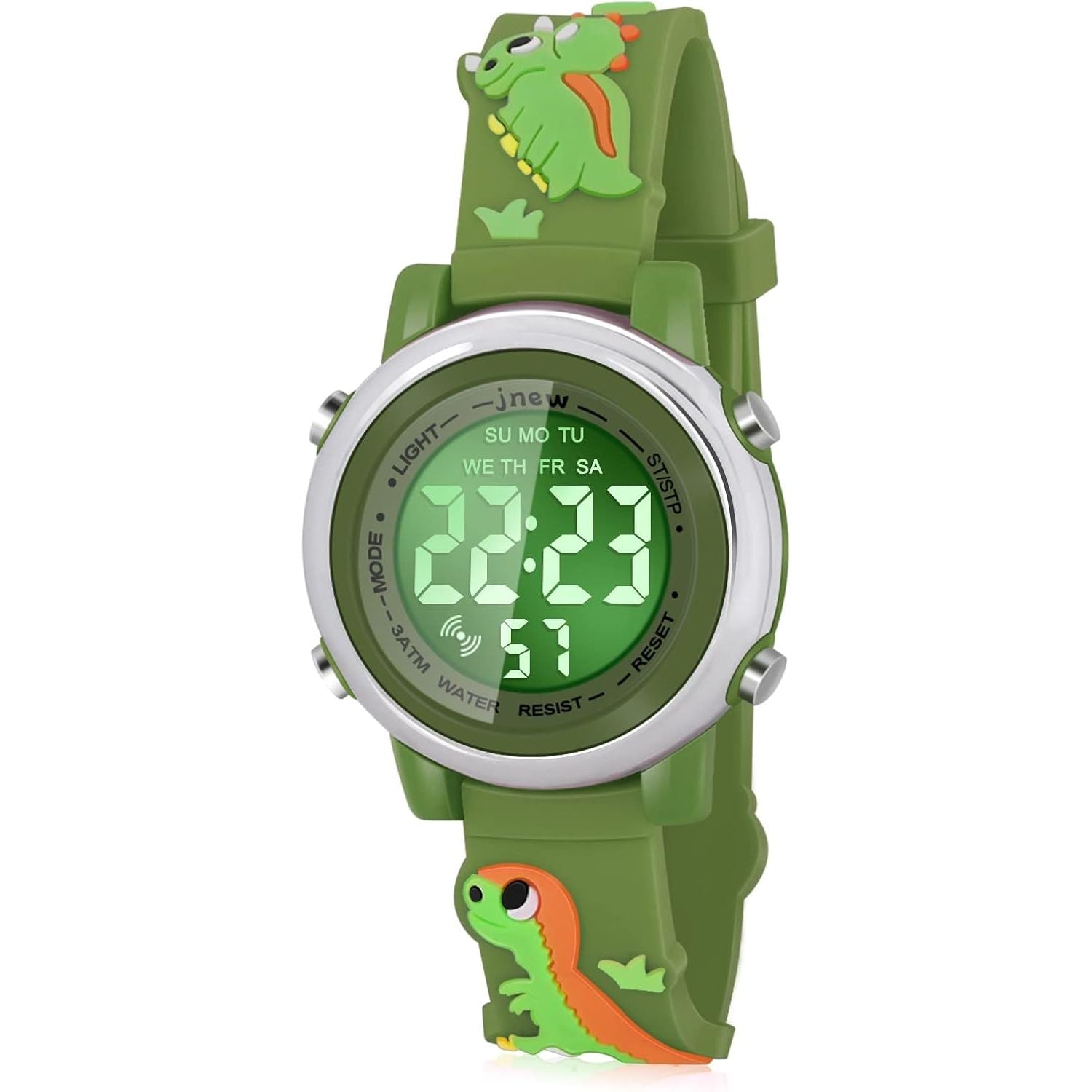 Buy now Kids Watches with Waterproof Alarm - Dinosaur Gifts for Boys Girls Age 3-10 Army Green at indiglob india