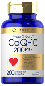 Carlyle CoQ10 200mg | 200 Capsules | Mega Q-Sorb Coenzyme Q-10