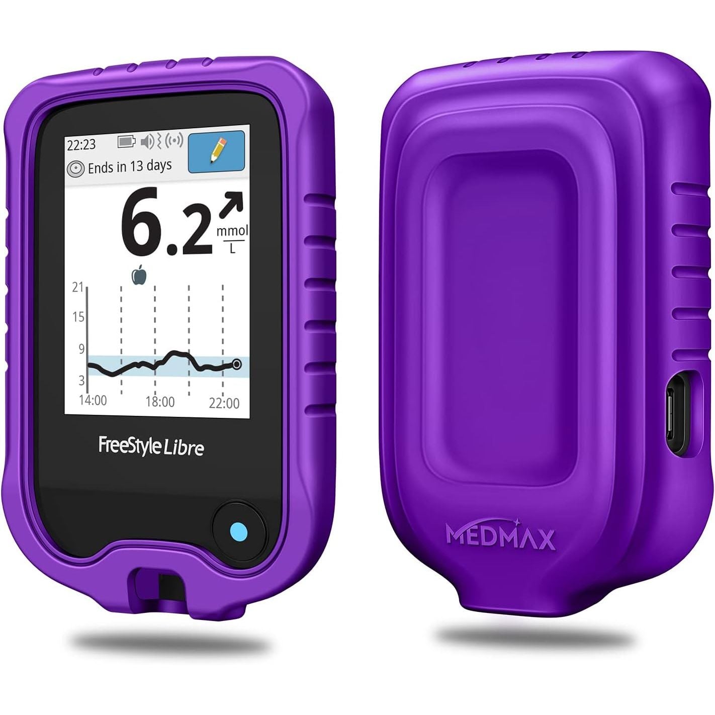 Buy now Silicone Case for Freestyle Libre 3 2 / Libre Reader, Lightweight Shockproof Anti Slip Protective Cover Soft Gel Skin with Raised Bezel (Black) Purple at indiglob india
