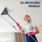 Long Handle Wall Mop & Baseboard Cleaner - Multi-Surface Dusting Tool for Walls, Floors, Baseboards - Wet/Dry Cleaning Mop with Adjustable Handle (Home & Kitchen Use)