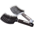 Buy now Boar Bristle Hair Brush set â€“ Curved and Vented for Wet and Dry Detangling Hair Brush for Women Long, Thick, Thin, Curly & Tangled Hair Vent Brush - Stocking Stuffers Gift kit Black & White at indiglob india