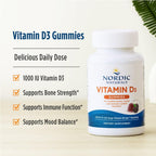 Nordic Naturals Vitamin D3 Gummies,1000 IU D3 + Iron, Wild Berry - 120 Count