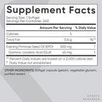 Sports Research® Evening Primrose Oil 500mg, 240 Mini-Softgels | EPO Supplement from Cold-Pressed Oil for Women’s Health & Healthy Skin | Natural GLA, Non-GMO, Easy to Swallow Capsule
