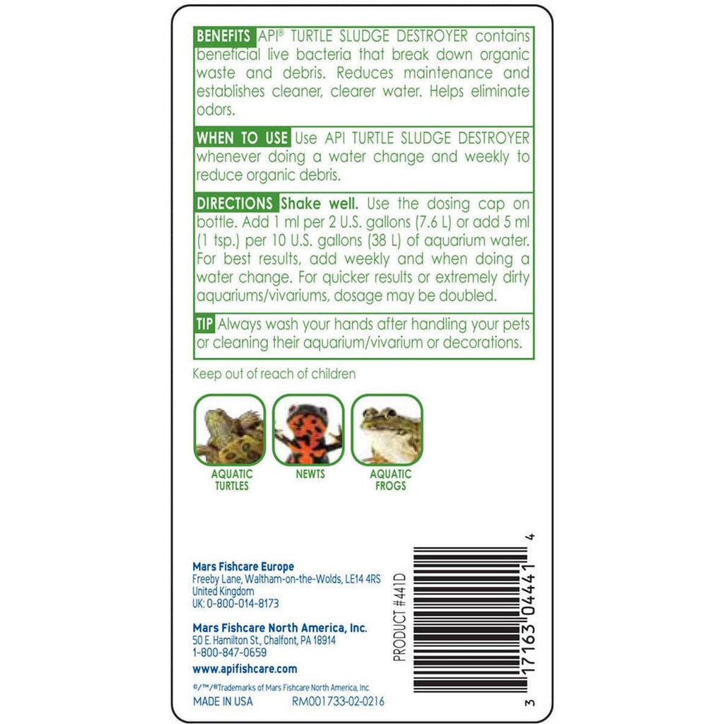 API TURTLE SLUDGE DESTROYER Aquarium Cleaner and Sludge Remover Treatment 8-Ounce Bottle