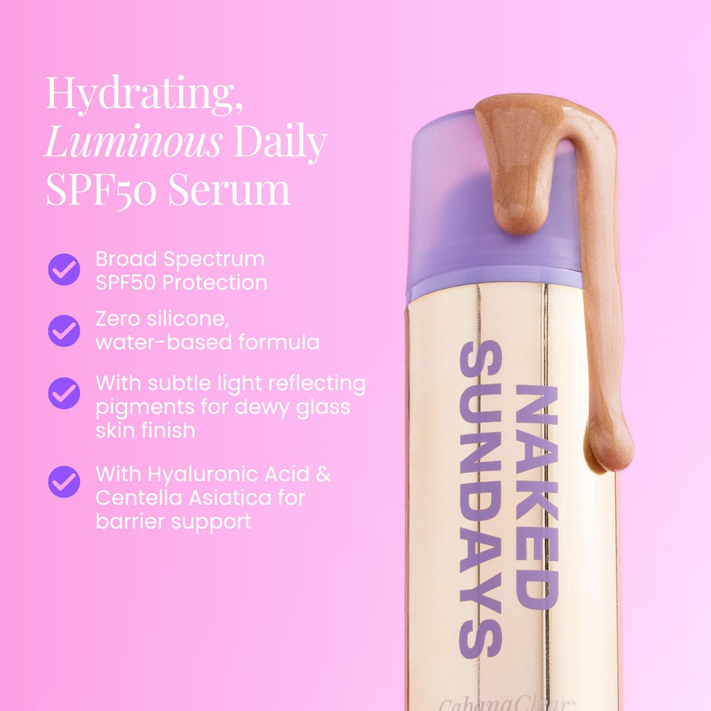 Naked Sundays CabanaClear SPF 50 Sunscreen Serum, Illuminating, 50ml