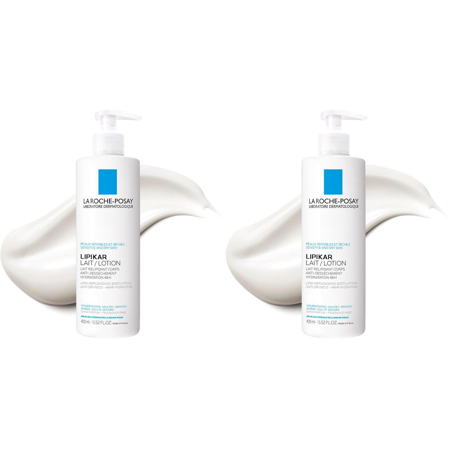 La Roche-Posay Lipikar Moisturizing Body Lotion for Dry Skin, 13.5oz | Fragrance free daily body moisturizer cream with shea butter for sensitive skin. Repairs dry, sensitive skin.