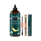 Organic Castor Oil Eyelash Growth Serum, Eyebrow Lash Serum for Hair Growth | 2oz Glass Bottle + Ready-to-Use Filled Dual Ended Tube. 100% Pure Cold Pressed Hexane-Free. For Hair & Skin. Made in USA.