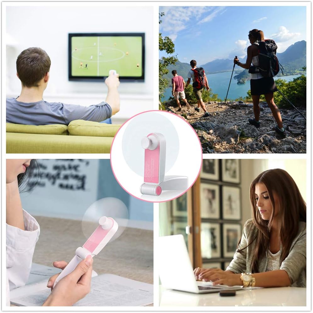 Buy now Personal Handheld Fan, Mini Portable Pocket Fan, Small Lightweight USB Rechargeable for Home Sports Outdoor Travel, 2 Speed Powerful Wind (Pink) at indiglob india
