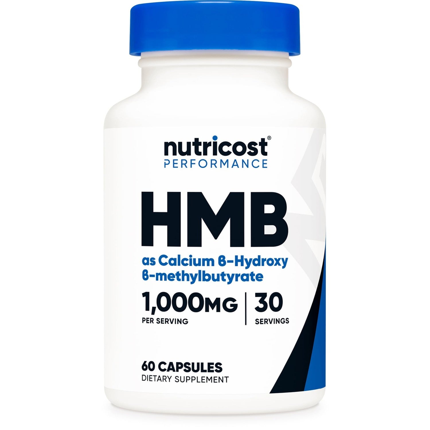 Nutricost HMB (Beta-Hydroxy Beta-Methylbutyrate) 1000mg, 120 Capsules | 500mg Per Capsule, 60 Servings - Gluten Free and GMO-Free