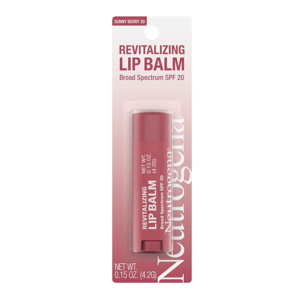Buy now Neutrogena Revitalizing Tinted Lip Balm Broad Spectrum SPF 20 Sunscreen, Moisturizing Lip Balm with a Sheer Tint for Softer, Smoother, Healthier-Looking Lips, Sheer Sunny Berry 30, .15 oz at indiglob india