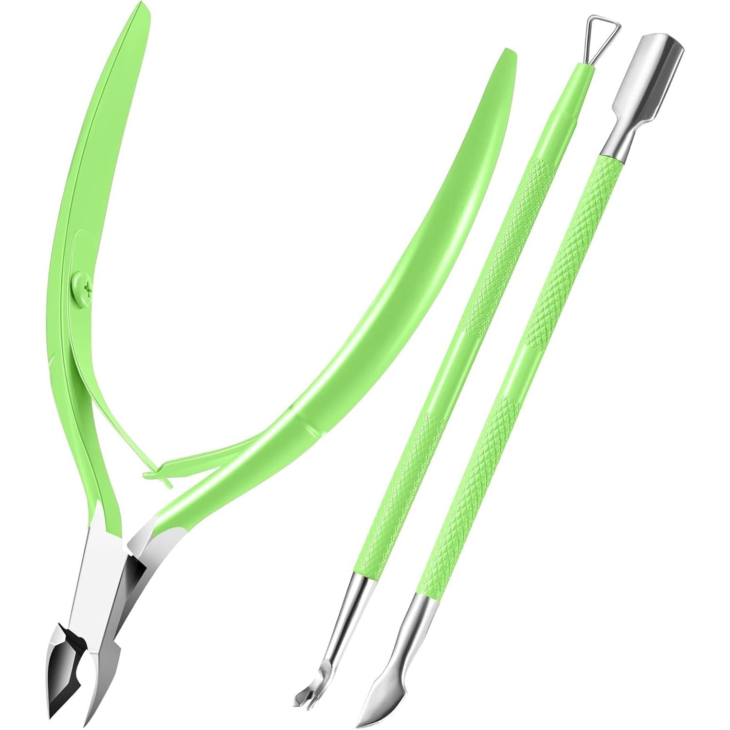 Buy now Cuticle Trimmer Cuticle Remover with Cuticle Pusher, XUNXMAS Professional Stainless Steel Durable Pedicure Manicure Tools Cutter Nipper Scissor Clipper for Fingernails and Toenails Dead Skin Black Green at indiglob india
