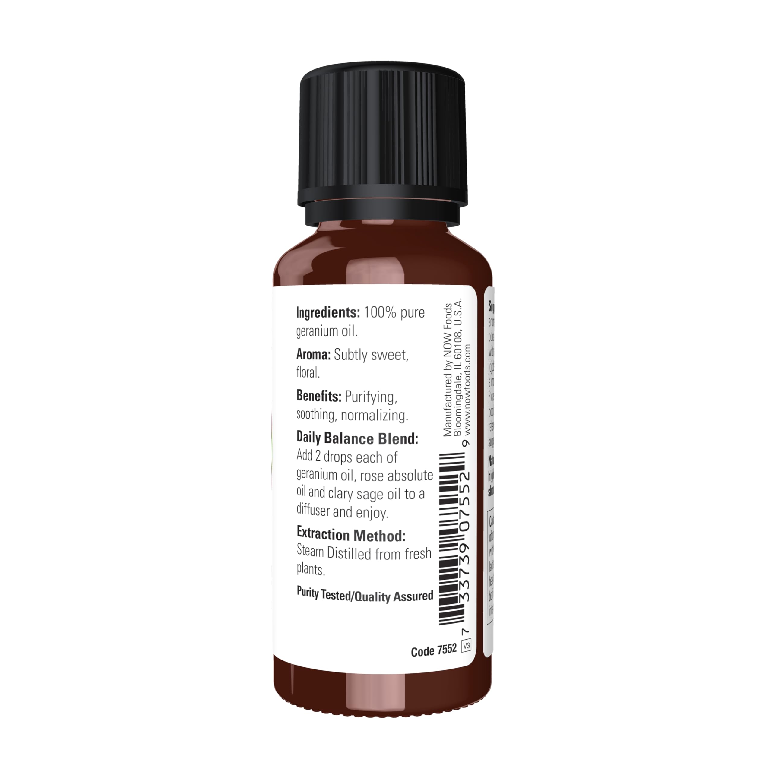 Buy now NOW Essential Oils, Geranium Oil, Soothing Aromatherapy Scent, Steam Distilled, 100% Pure, Vegan, Child Resistant Cap, 1-Ounce at indiglob india