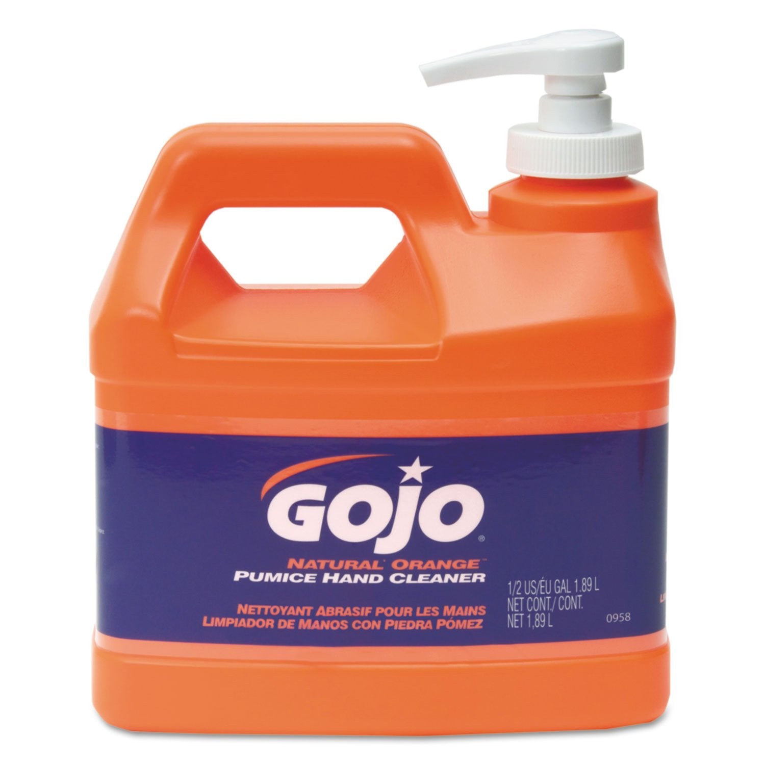 Buy now GOJO 095804 NATURAL ORANGE Pumice Hand Cleaner, Citrus, 0.5 gal Pump Bottle, 4/Carton Orange Citrus 256 Fl Oz (Pack of 1) at indiglob india