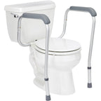 Buy now Medline Toilet Safety Rail For Seniors with Easy Installation, Height Adjustable Toilet Safety Frame, Bathroom Assist Rail with Armrests, Bathroom Safety, 250 lb. Weight Capacity at indiglob india