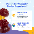 FIRST DAY Kids Magnesium Gummies, Citrate + L-Theanine, No Melatonin, 60 Ct | Strawberry citrate magnesium gummies for kids with Suntheanine® L-theanine; melatonin-free calm and bedtime support for kids