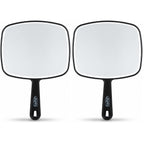 ForPro Professional Collection Extra Large Hand Mirror with Handle, 9" W x 12" L, Multi-Purpose Handheld Mirror with Distortion-Free Reflection, Black (Pack of 2)