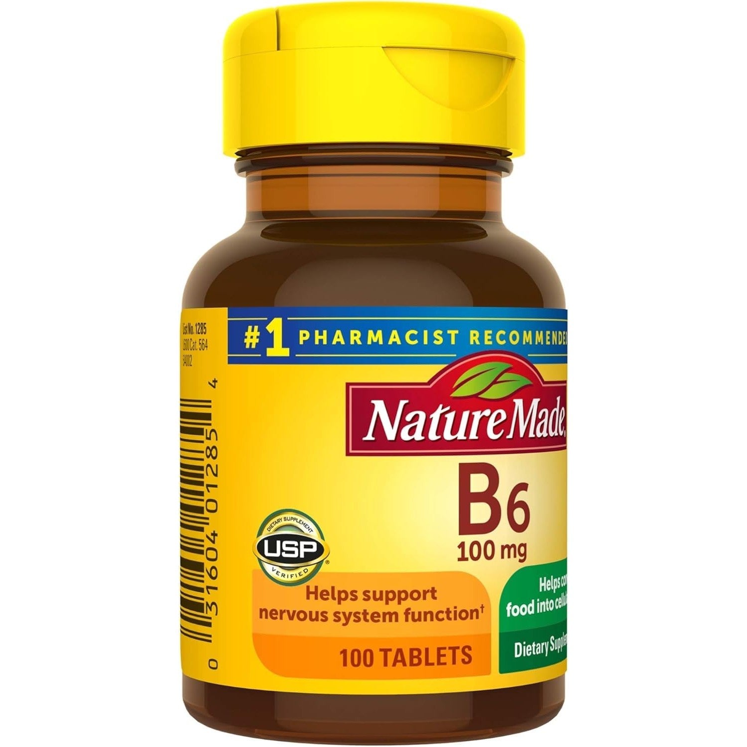 Nature Made Vitamin B-6 100 mg Tablets 100 ea (Pack of 4)