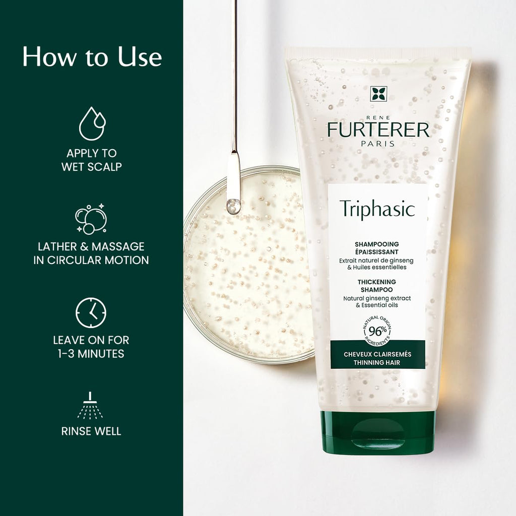Buy now Rene Furterer TRIPHASIC Thickening Shampoo â€“ For Thinning Hair â€“ Improves hair density & strength â€“ Scalp Nutrition â€“ Rosemary Oil - For Men & Women - Color Safe at indiglob india