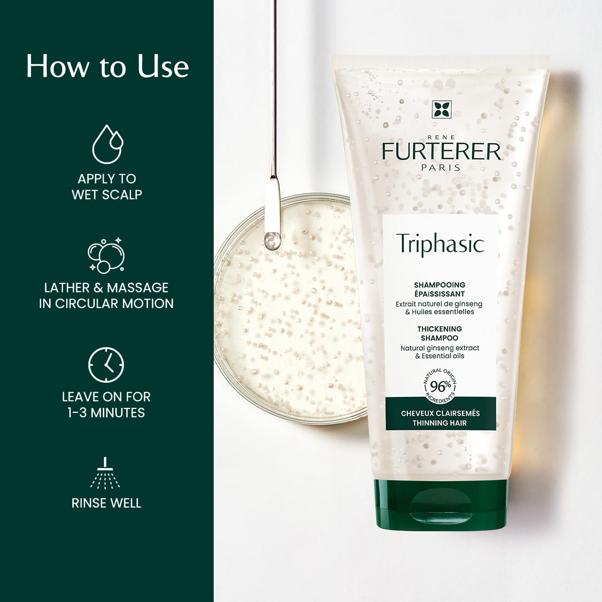 Buy now Rene Furterer TRIPHASIC Thickening Shampoo â€“ For Thinning Hair â€“ Improves hair density & strength â€“ Scalp Nutrition â€“ Rosemary Oil - For Men & Women - Color Safe at indiglob india