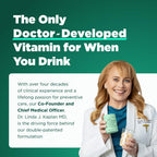 H-PROOF The Anytime You Drink Vitamin, Green Apple, 40 Chewable Tablets | 20 Servings, Supports Liver Health, Replenishes Electrolytes for Hydration, DHM, Milk Thistle, L-Glutathione, Vitamins B & C