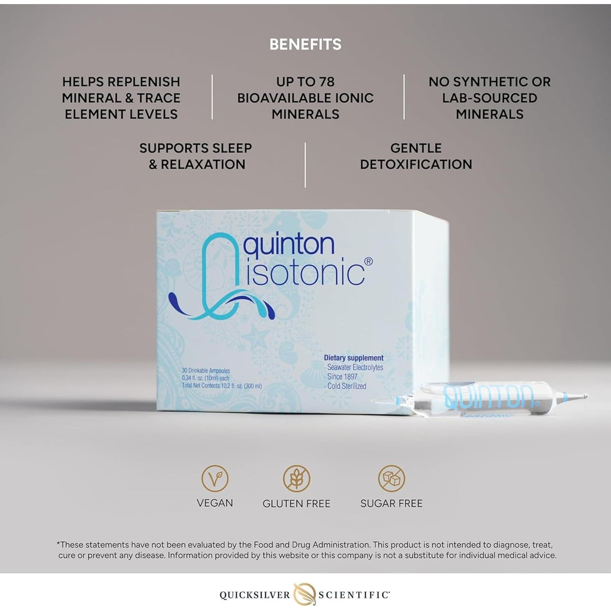 Quicksilver Scientific Original Quinton, 30 Single Serving Vials
