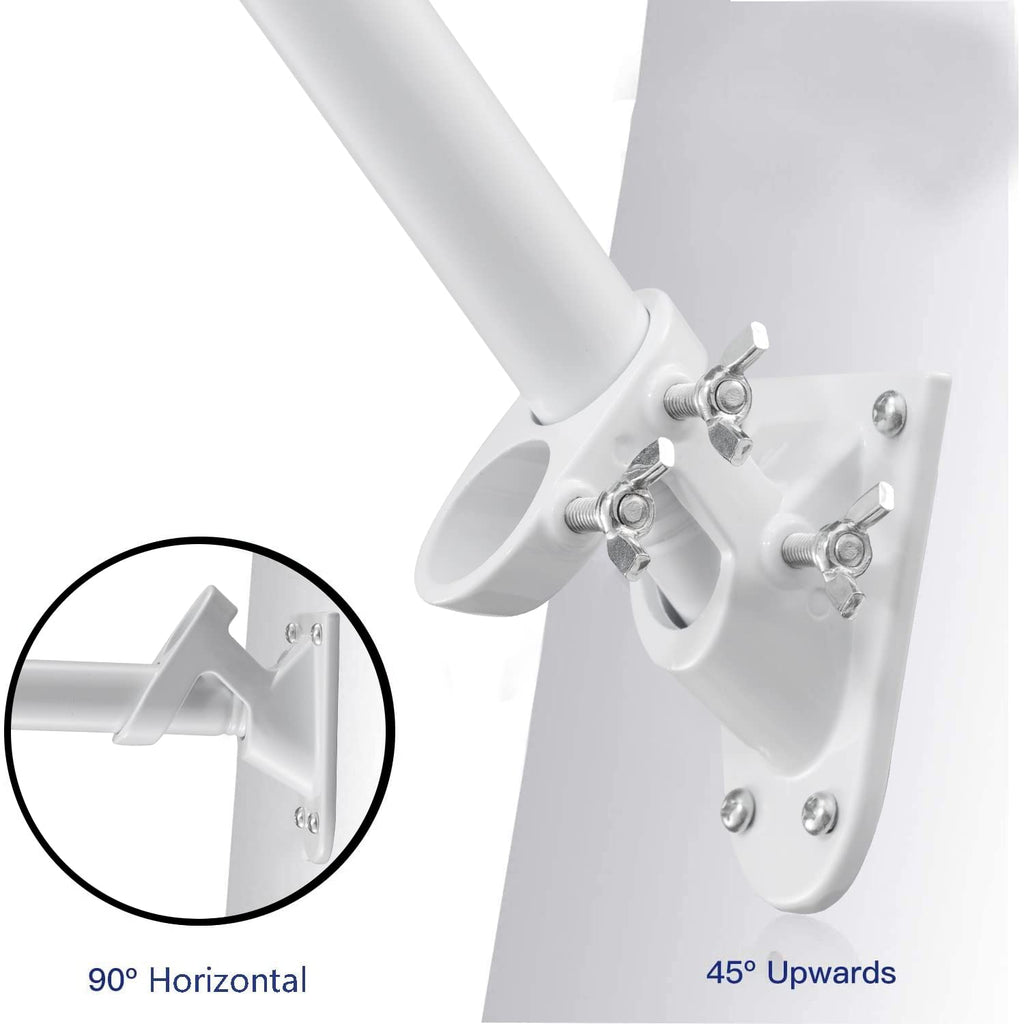 Buy now 6 FT Flag Pole Kit,Stainless Steel Heavy Duty Flagpole and White Flagpole Mounting Bracket Rustproof for Outdoor Garden Roof Walls Yard Truck at indiglob india