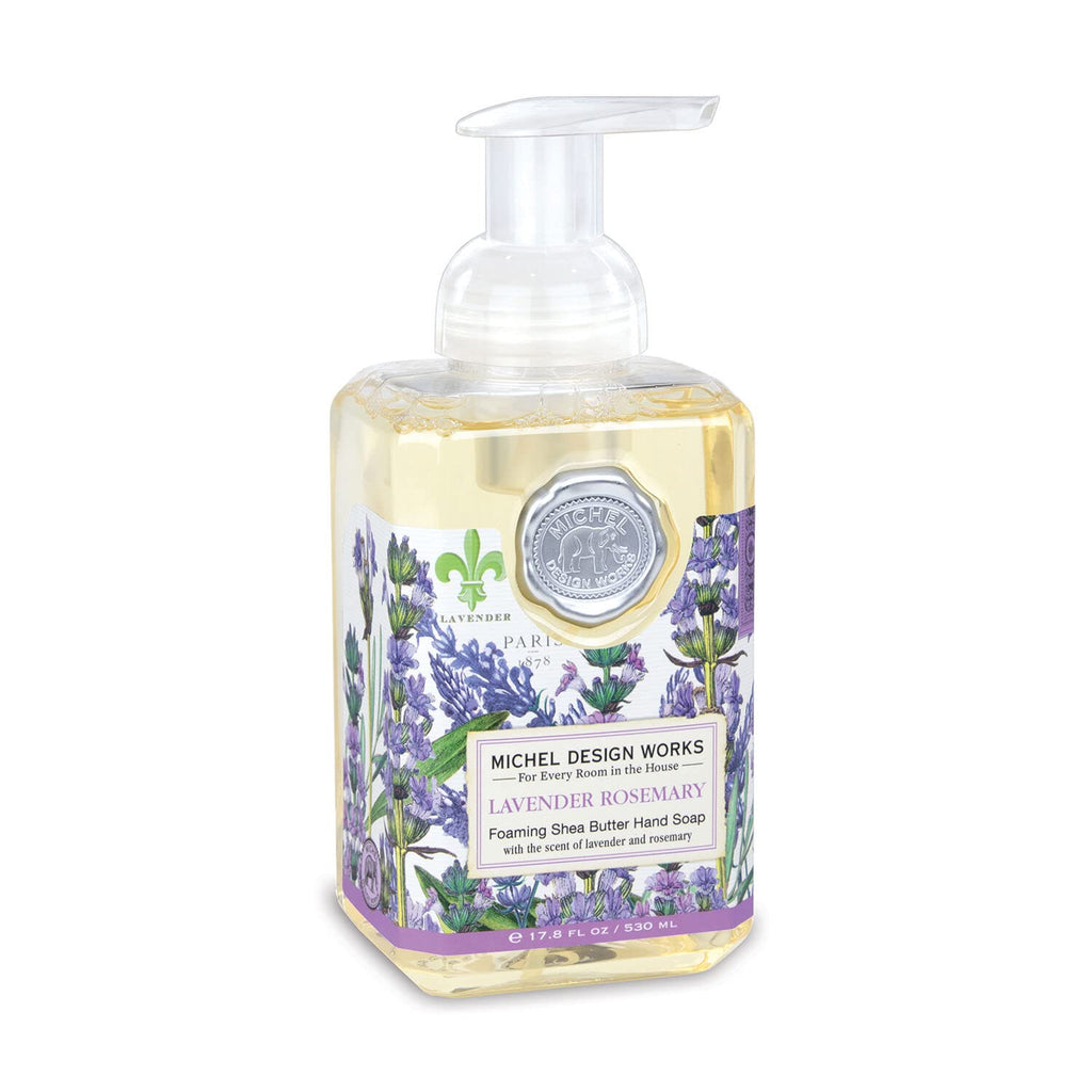 Michel Design Works Foaming Hand Soap, Lavender Rosemary, with Soap Dispenser, 1-Pack, 17.8 Fl oz Each