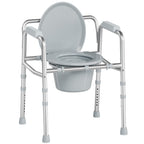 soundfuse 3 in 1 Bedside Commode Toilet for Seniors, Sturdy Dual-Crossbar