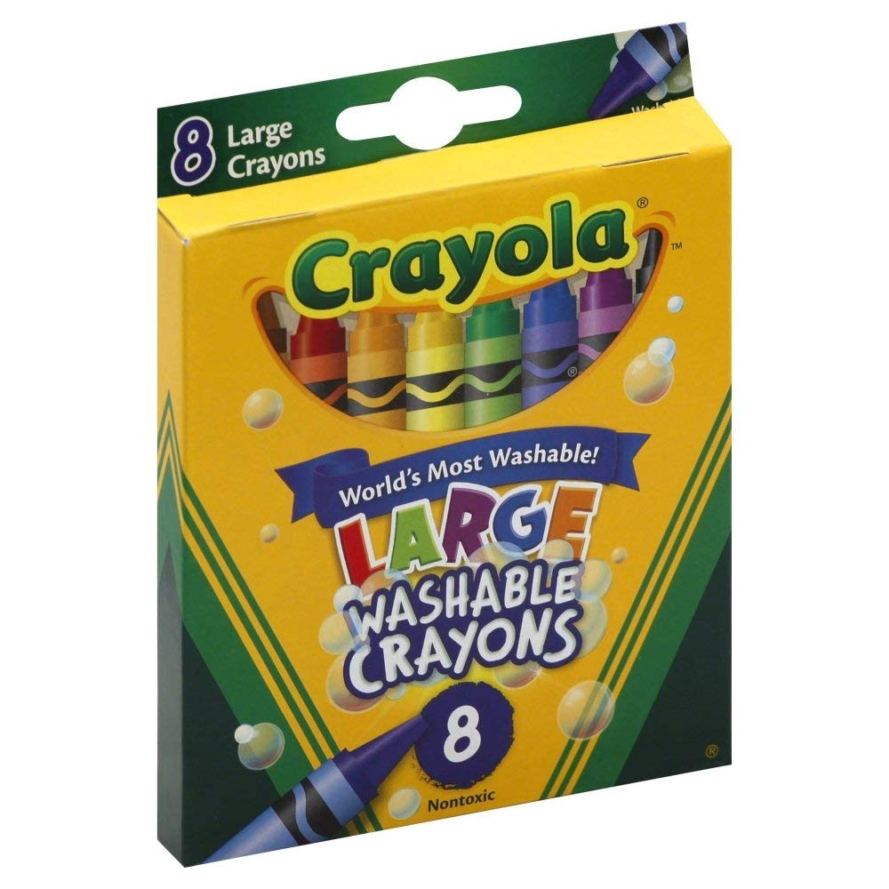 Crayola Washable Crayons, Large Size, 8 Colors, Pack of 1