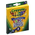 Crayola Washable Crayons, Large Size, 8 Colors, Pack of 1